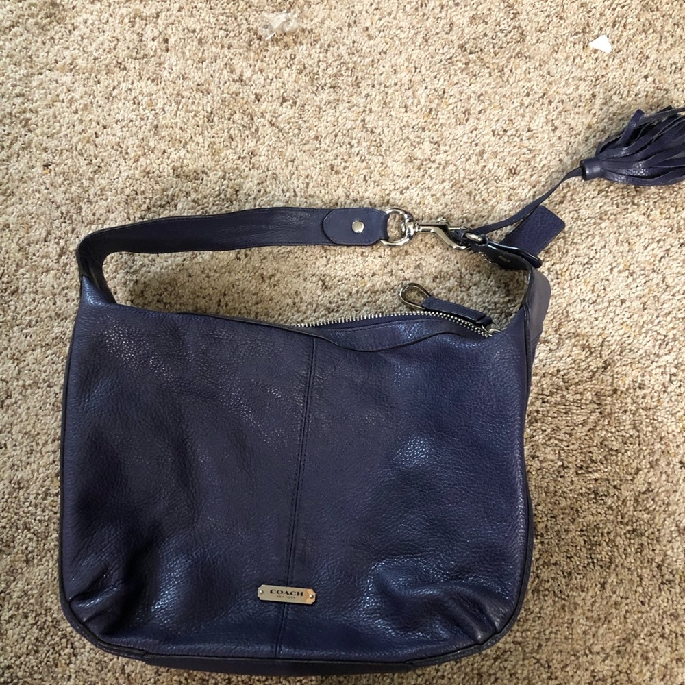 Purple- blue small coach hobo bag